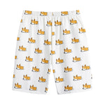 Sleeping Corgi Pattern Print Cotton Shorts