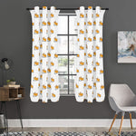 Sleeping Corgi Pattern Print Curtain