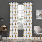 Sleeping Corgi Pattern Print Curtain
