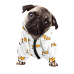 Sleeping Corgi Pattern Print Dog Zip Up Hoodie