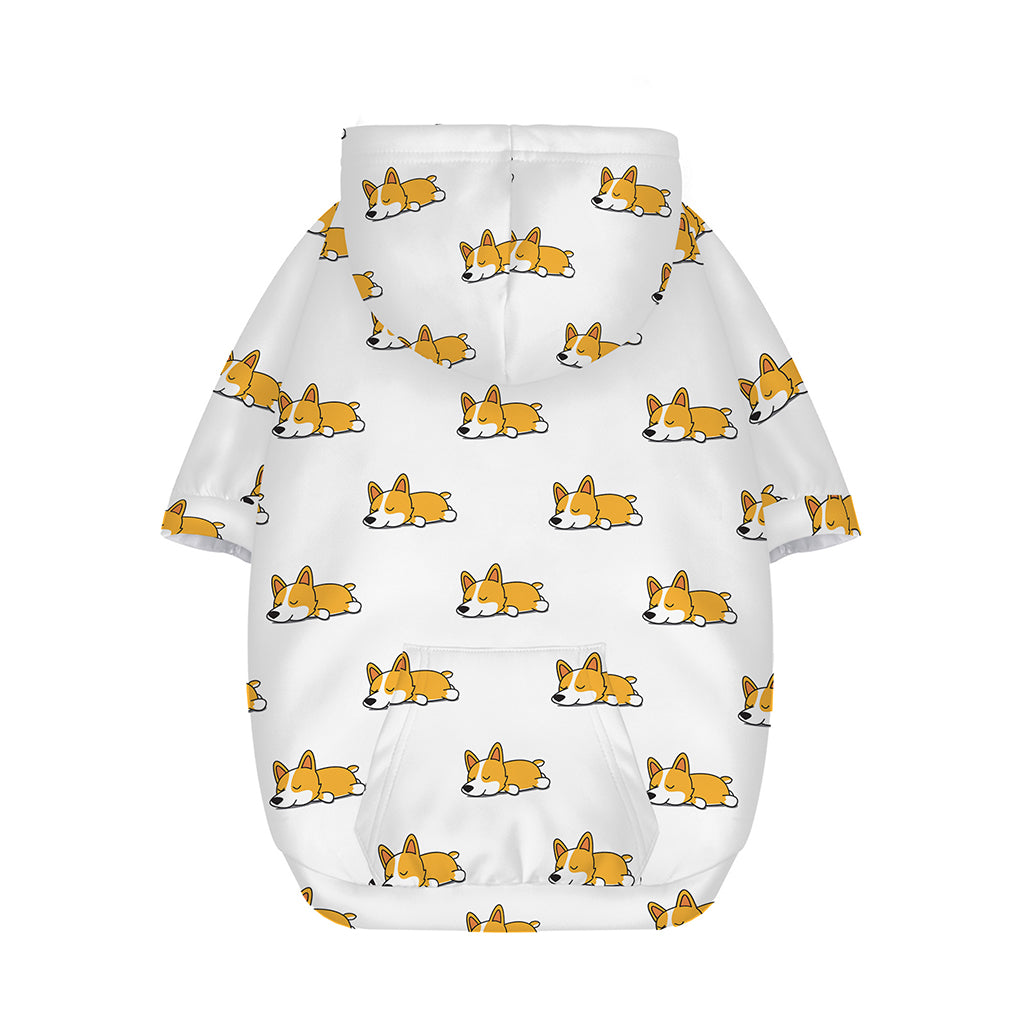 Sleeping Corgi Pattern Print Dog Zip Up Hoodie