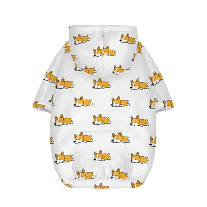 Sleeping Corgi Pattern Print Dog Zip Up Hoodie