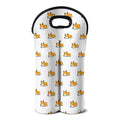 Sleeping Corgi Pattern Print Double Neoprene Wine Tote