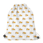 Sleeping Corgi Pattern Print Drawstring Bag