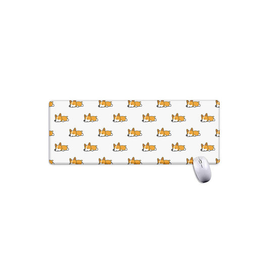 Sleeping Corgi Pattern Print Extended Mouse Pad