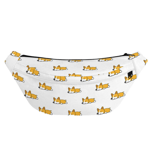 Sleeping Corgi Pattern Print Fanny Pack