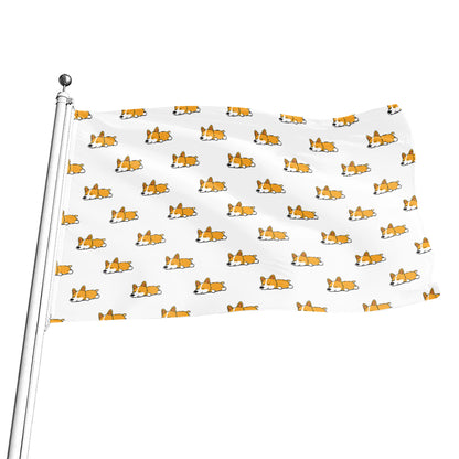 Sleeping Corgi Pattern Print Flag