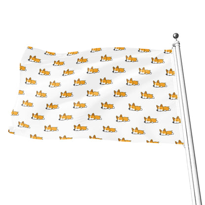 Sleeping Corgi Pattern Print Flag