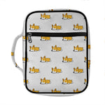 Sleeping Corgi Pattern Print Front Pocket Bible Bag