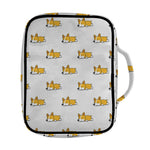 Sleeping Corgi Pattern Print Front Pocket Bible Bag