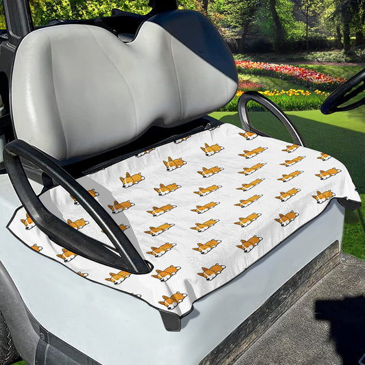 Sleeping Corgi Pattern Print Golf Cart Seat Cover