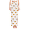 Sleeping Corgi Pattern Print High Slit Maxi Skirt