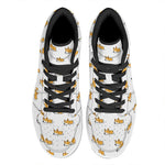 Sleeping Corgi Pattern Print High Top Leather Sneakers