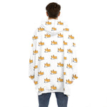 Sleeping Corgi Pattern Print Hoodie Blanket