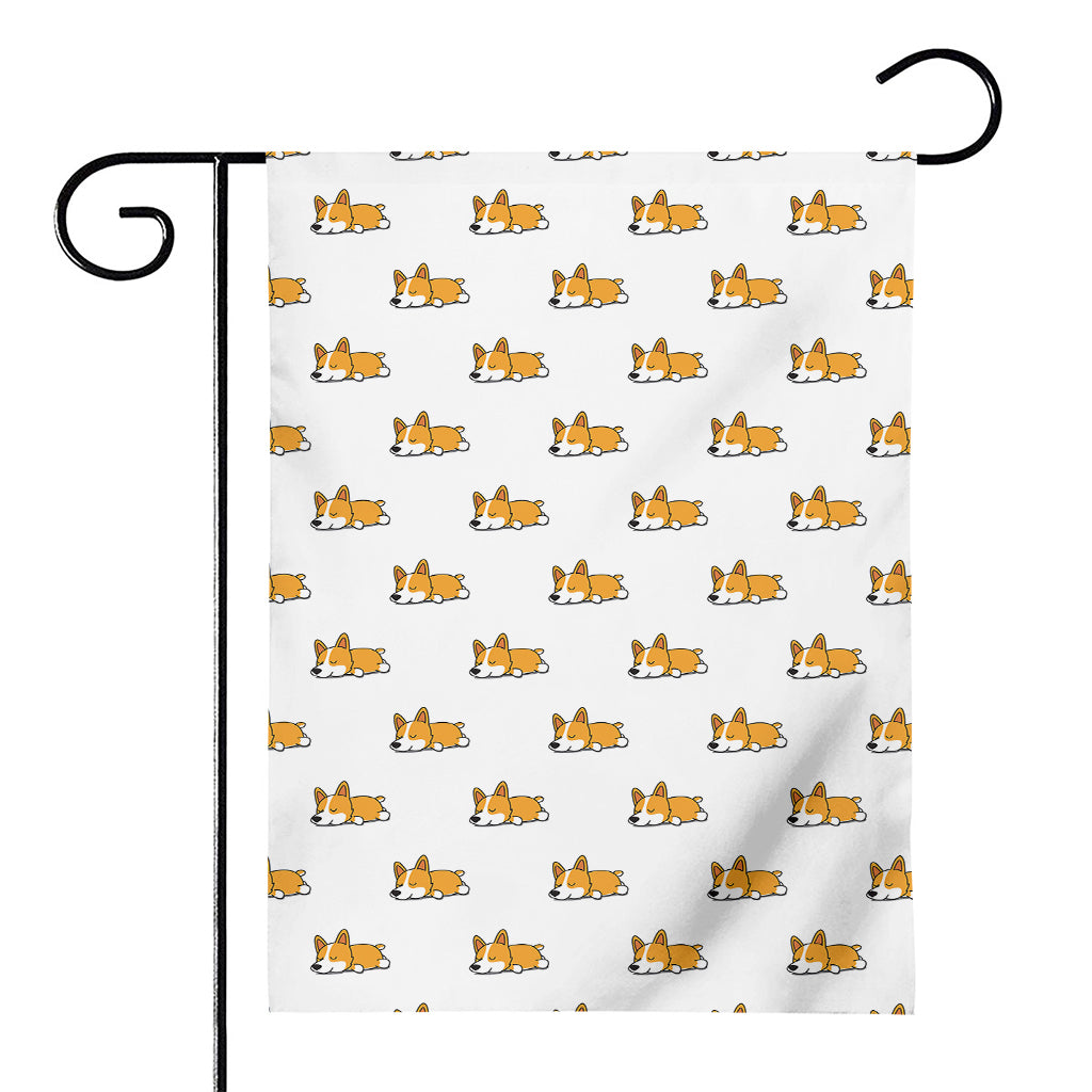 Sleeping Corgi Pattern Print House Flag