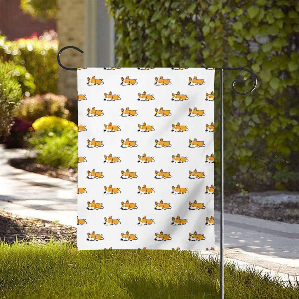 Sleeping Corgi Pattern Print House Flag