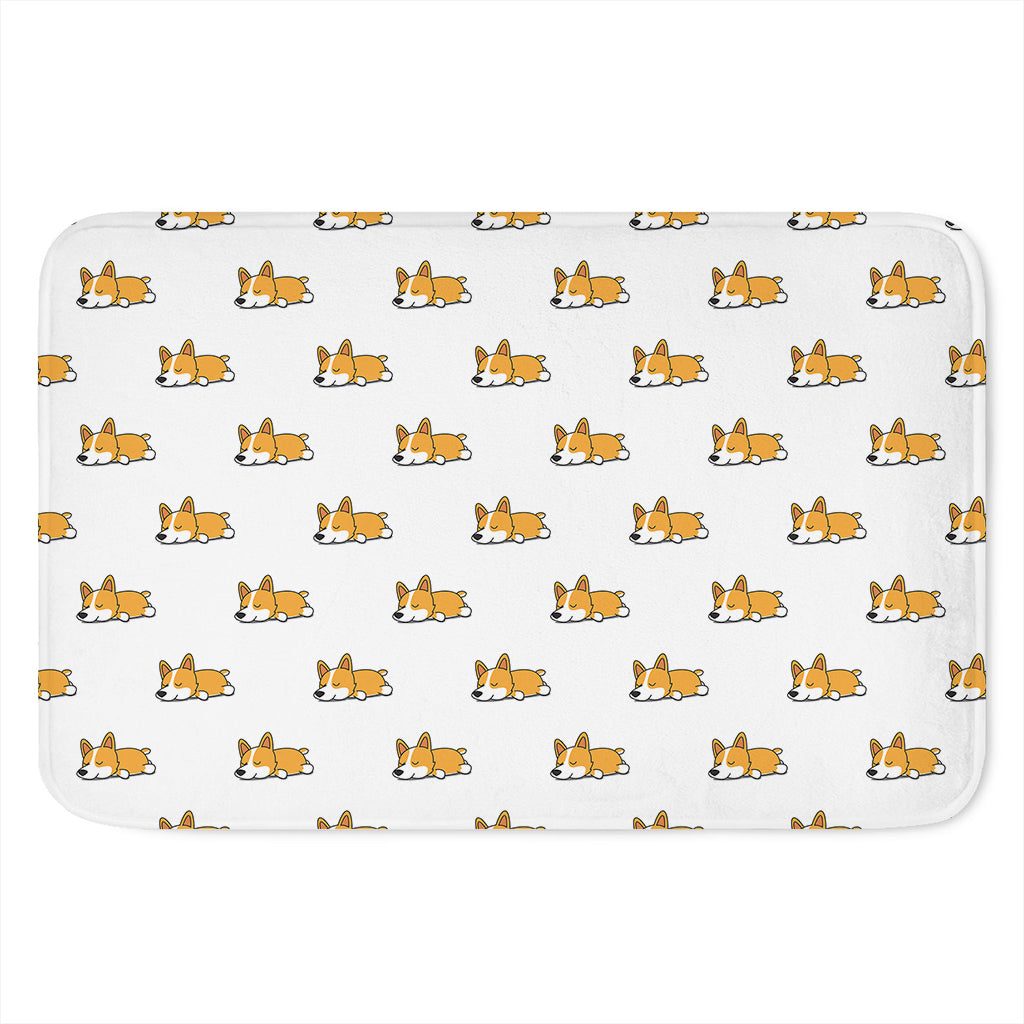 Sleeping Corgi Pattern Print Indoor Door Mat