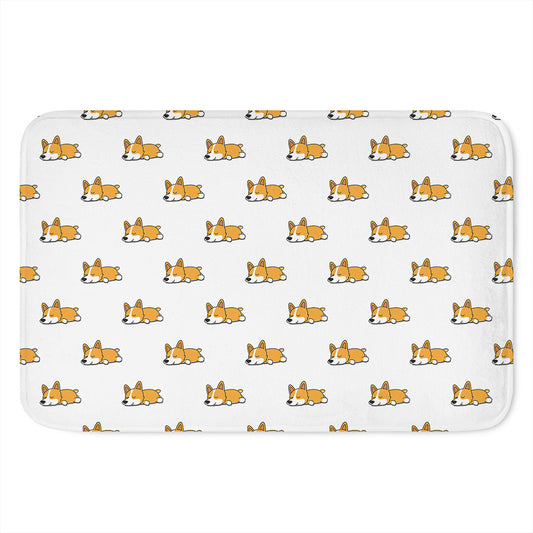 Sleeping Corgi Pattern Print Indoor Door Mat
