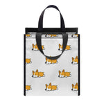 Sleeping Corgi Pattern Print Insulated Lunch Tote