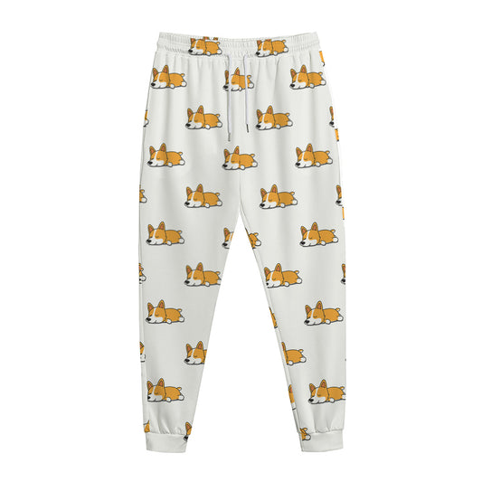 Sleeping Corgi Pattern Print Jogger Pants