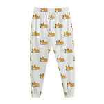 Sleeping Corgi Pattern Print Jogger Pants