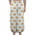 Sleeping Corgi Pattern Print Lantern Pants