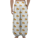 Sleeping Corgi Pattern Print Lantern Pants