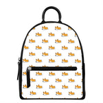 Sleeping Corgi Pattern Print Leather Backpack