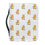 Sleeping Corgi Pattern Print Leather Bible Cover