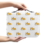 Sleeping Corgi Pattern Print Leather Bible Cover
