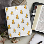 Sleeping Corgi Pattern Print Leather Bible Cover