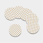 Sleeping Corgi Pattern Print Leather Coaster Set