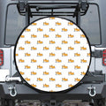 Sleeping Corgi Pattern Print Leather Spare Tire Cover