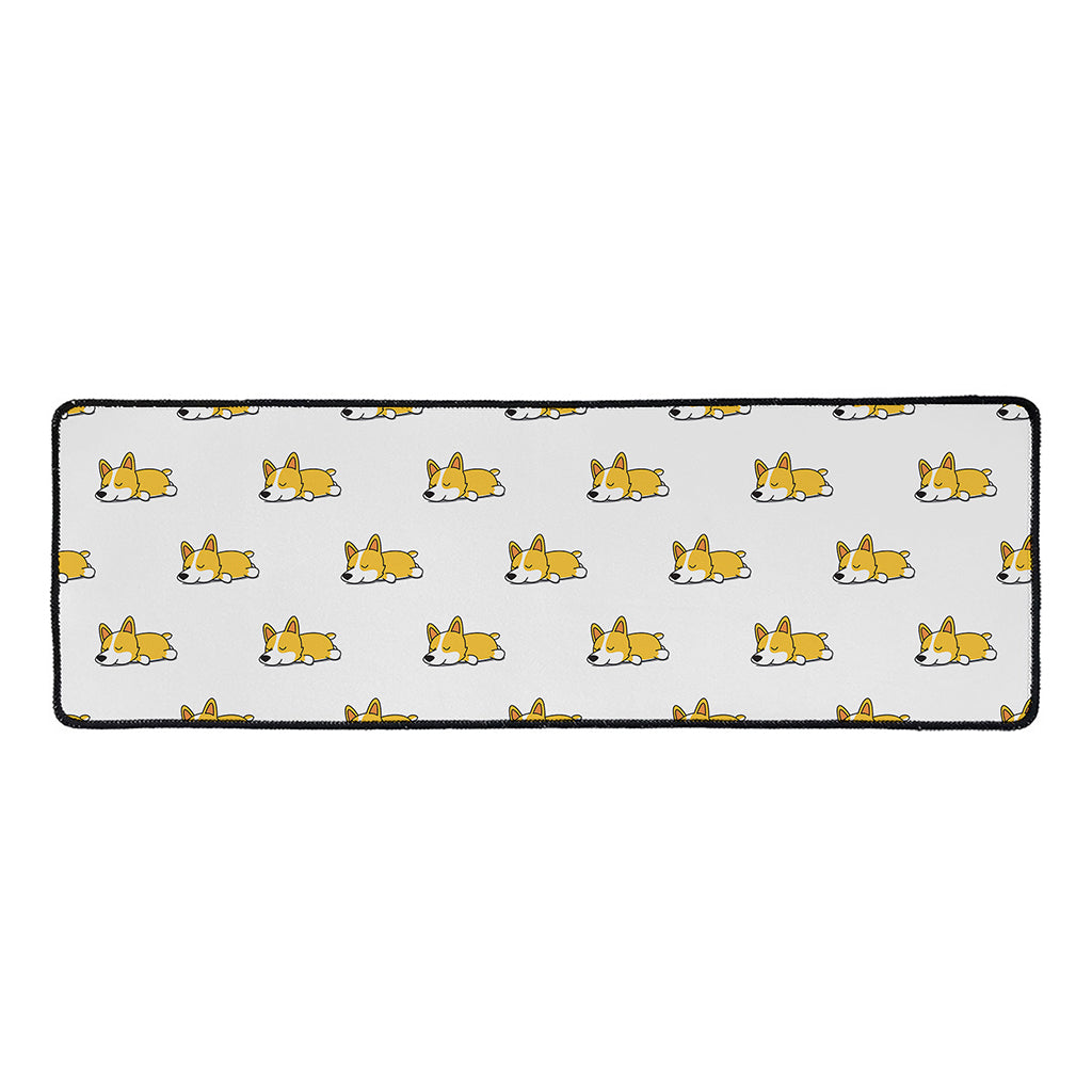 Sleeping Corgi Pattern Print Long Kitchen Mat