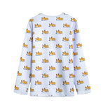 Sleeping Corgi Pattern Print Long Sleeve Short Coat