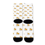 Sleeping Corgi Pattern Print Long Socks