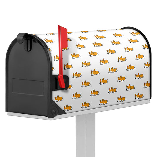 Sleeping Corgi Pattern Print Mailbox Cover