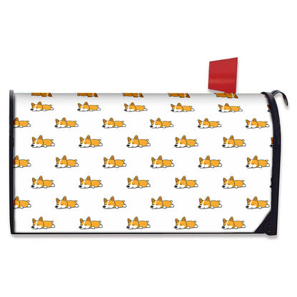 Sleeping Corgi Pattern Print Mailbox Cover