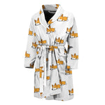 Sleeping Corgi Pattern Print Men's Bathrobe