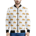 Sleeping Corgi Pattern Print Men's Bomber Jacket