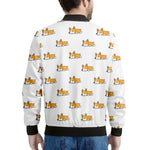 Sleeping Corgi Pattern Print Men's Bomber Jacket