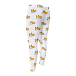 Sleeping Corgi Pattern Print Men's Compression Pants