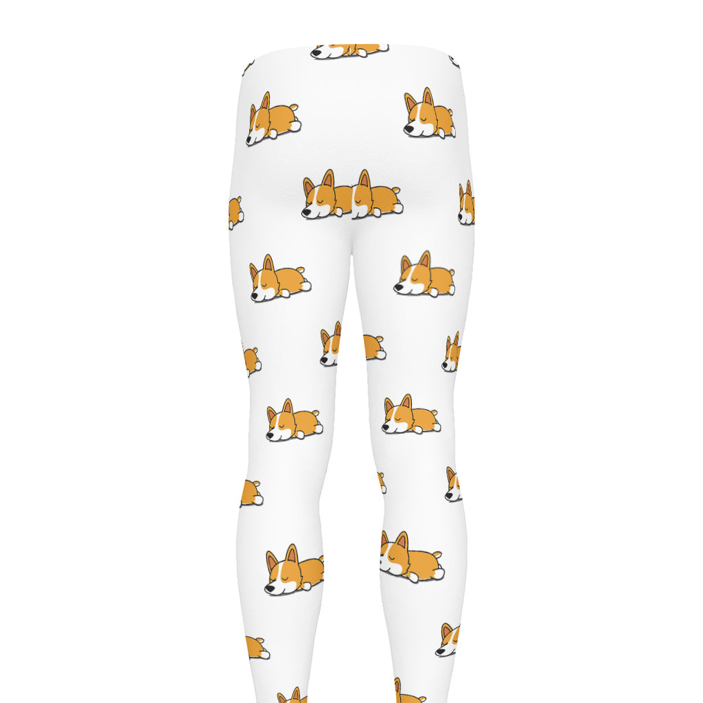 Sleeping Corgi Pattern Print Men's leggings