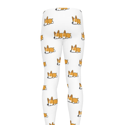 Sleeping Corgi Pattern Print Men's leggings