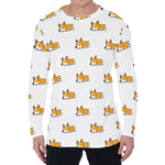 Sleeping Corgi Pattern Print Men's Long Sleeve T-Shirt