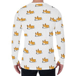 Sleeping Corgi Pattern Print Men's Long Sleeve T-Shirt