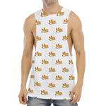 Sleeping Corgi Pattern Print Men's Muscle Tank Top