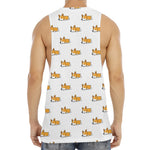 Sleeping Corgi Pattern Print Men's Muscle Tank Top