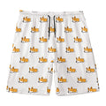 Sleeping Corgi Pattern Print Men's Swim Trunks
