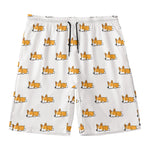 Sleeping Corgi Pattern Print Men's Swim Trunks